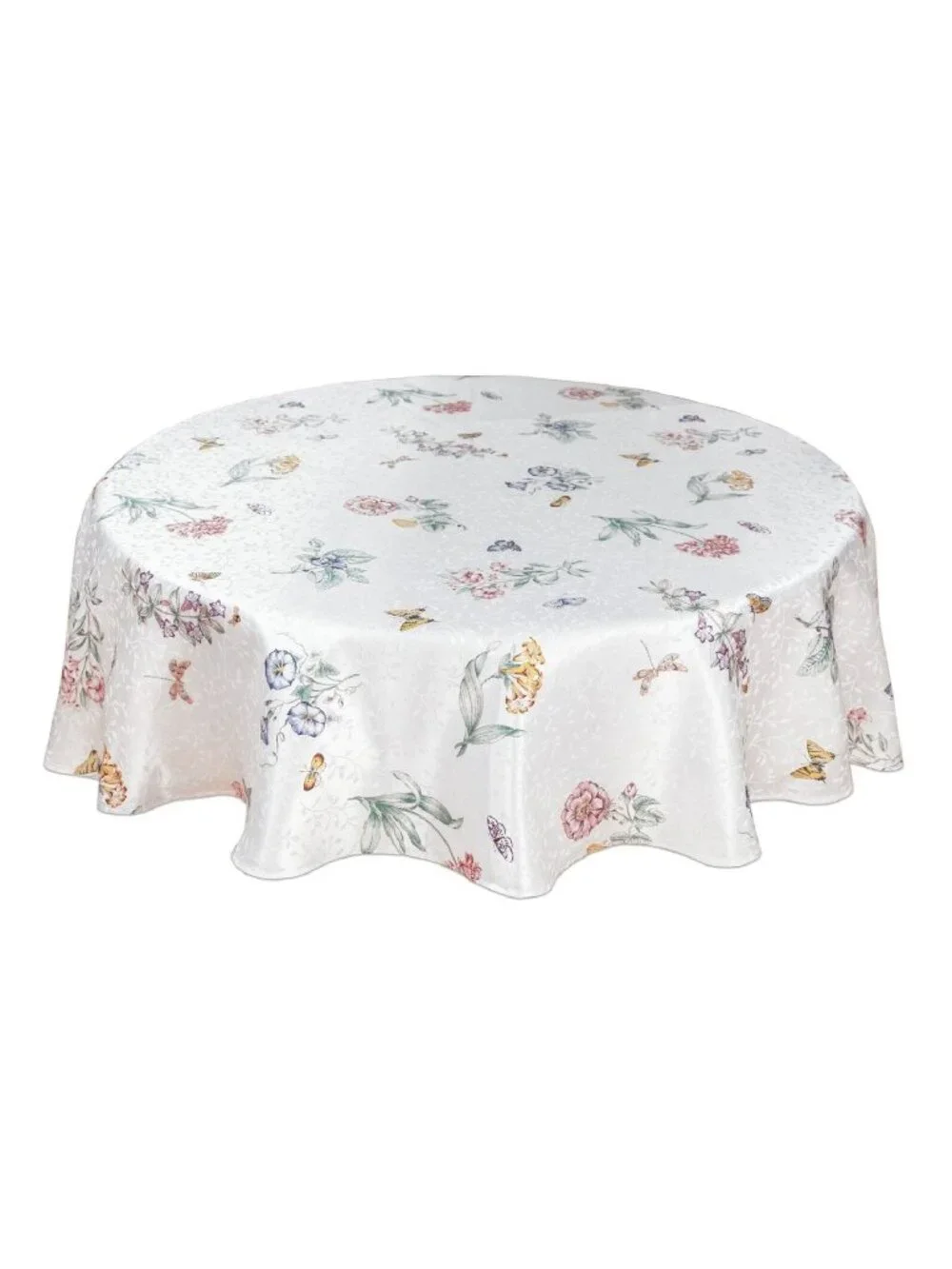 brand new Lenox Butterfly Meadow 70 inch Round Cotton Blend Spring Tablecloth